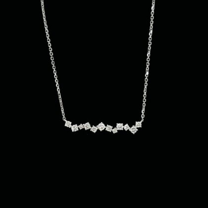 Modern Straight Line Diamond Necklace